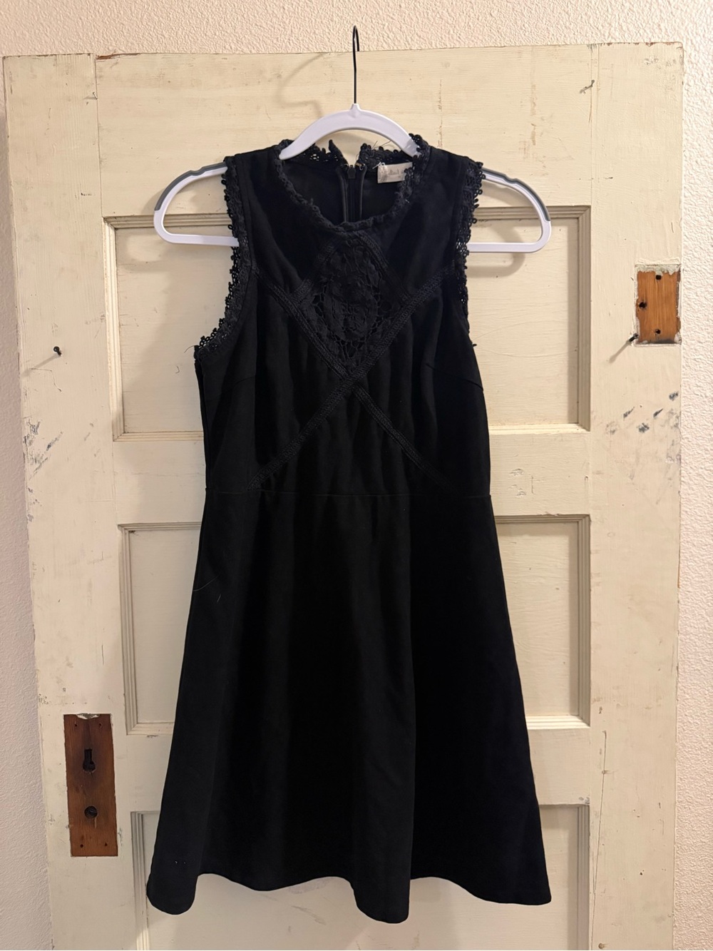 Altar’d State Black Crochet Lace Sleeveless A-Line Dress Size Medium